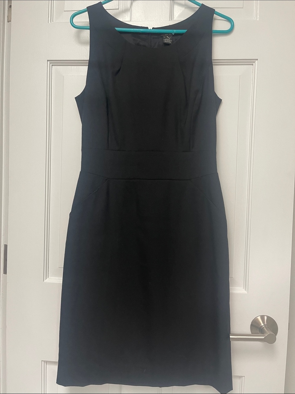 J. Crew Super 120s suiting Black Sleeveless Midi Sheath Dress - sz 6